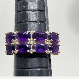 Vtg Purple Stone Vermeil Sterling Silver Ring Size 4.5 Amethyst Spinel Unknown